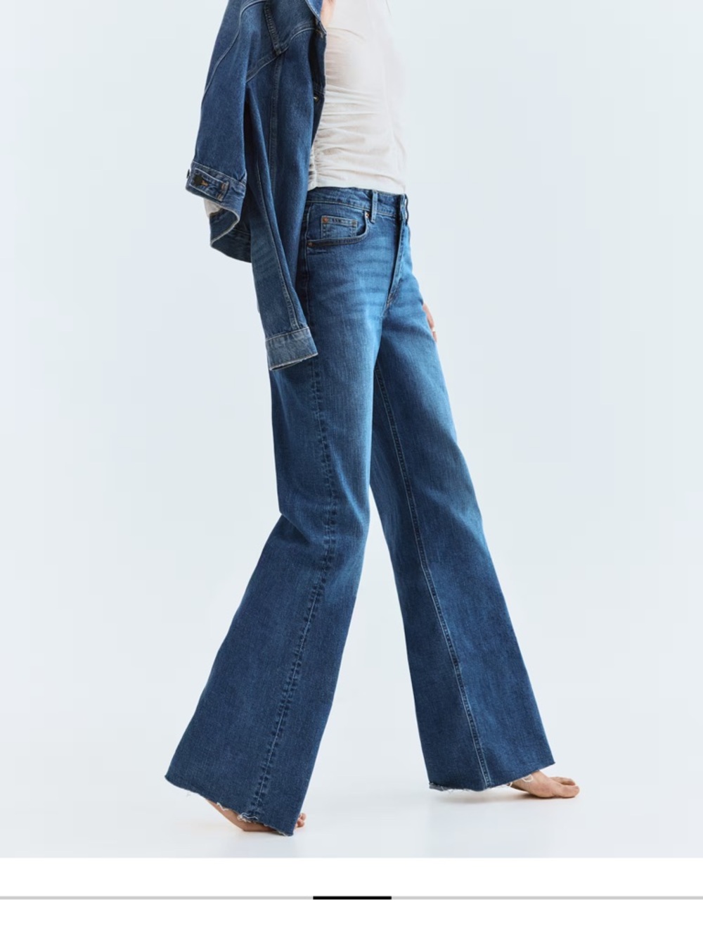 H&M HARPER HIGH RISE WIDE LEG JEANS
